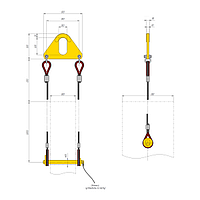 Траверса для монтажа железобетонных колонн 600х600мм за верхнее отверстие d-70мм, 10т, 3м, РОМЕК