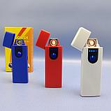 Зажигалка USB пьезозажигалка USB LIGHTER (беспламенная, перезаряжаемая). Белая, фото 3