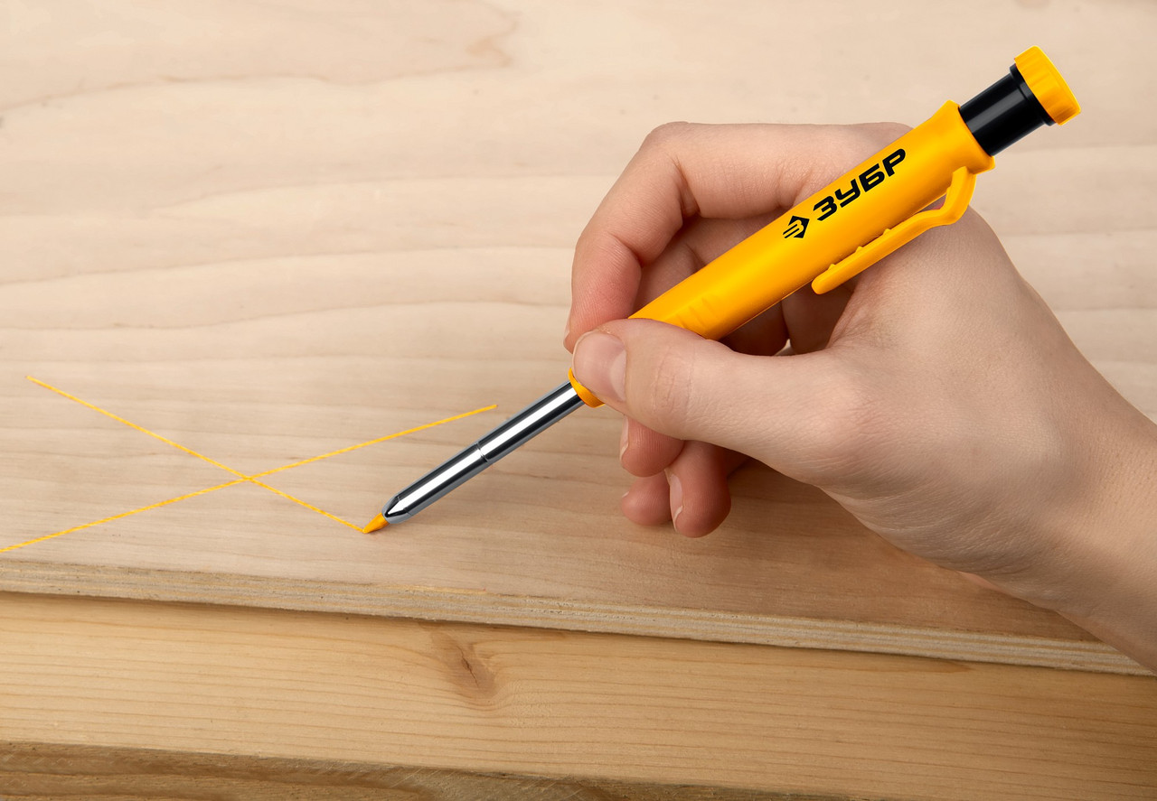 06313-5 Сменные грифели для автоматического строительного карандаша ЗУБР, 6шт желтые, серия Профессионал - фото 3 - id-p225516566