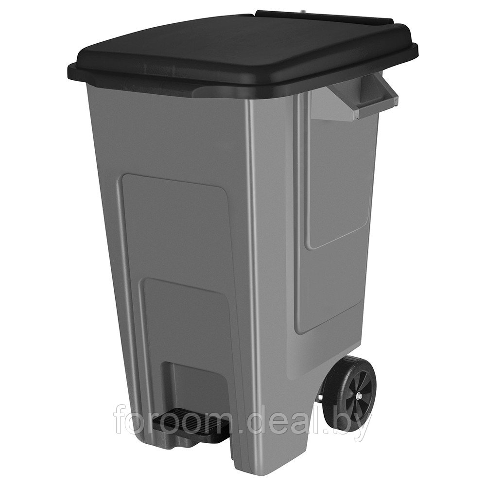 Бак для мусора 100л с крышкой, на колесах, дым Spin&Clean Freestyle SC700221026 - фото 2 - id-p225518618