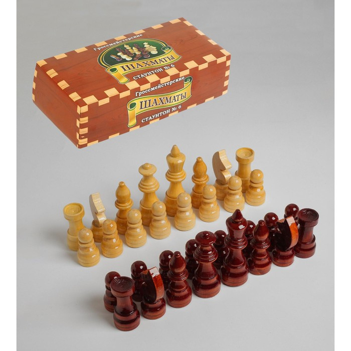 Шахматные фигуры турнирные, дерево, h-5.6-11.6 см, d-3.0-3,8 см - фото 1 - id-p225520509