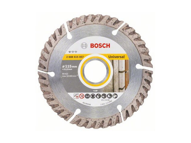 Алмазный круг 115х22.2 мм универс. сегмент. Turbo STANDARD FOR UNIVERSAL BOSCH (сухая резка)