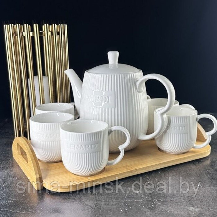 Чайный сервиз Lenardi Bamboo, на подставке, 8 предметов - фото 1 - id-p225520821