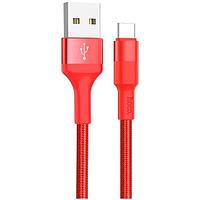 HOCO HC-80268 X26/ USB кабель Type-C/ 1m/ 2A/ Нейлон/ Red