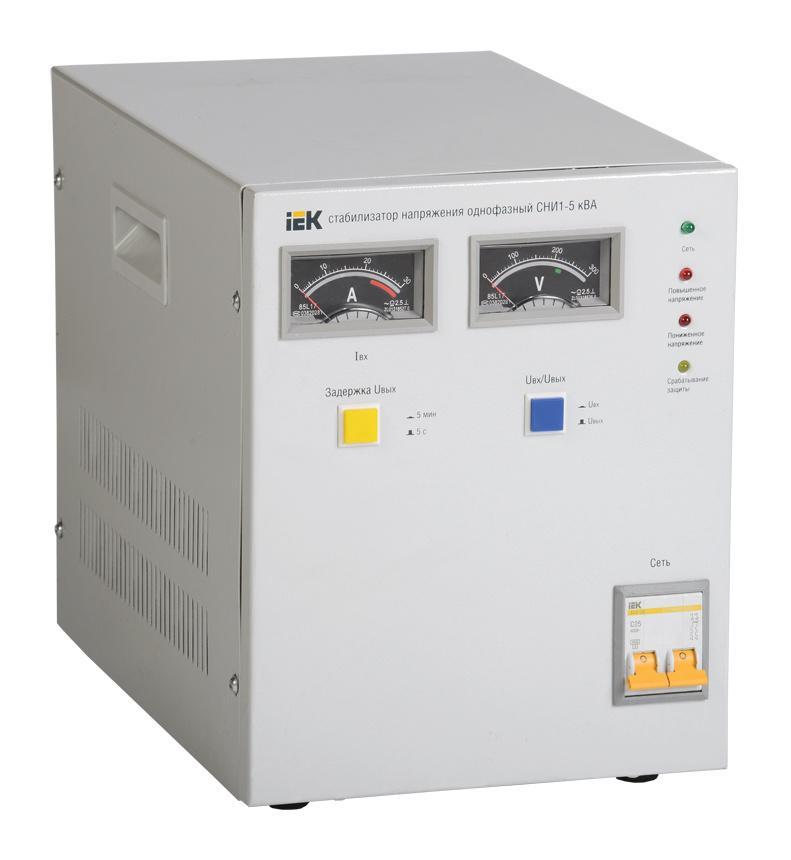 Стабилизатор напряжения IEK СНИ1 5кВА однофазный серый (IVS10-1-05000) - фото 1 - id-p225528006