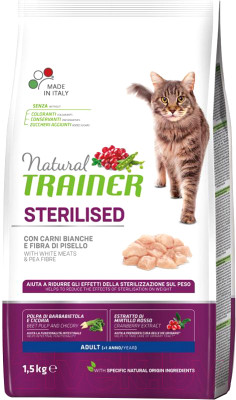 Сухой корм для кошек Trainer Natural Sterilised Adult с свежим белым мясом - фото 1 - id-p225525110