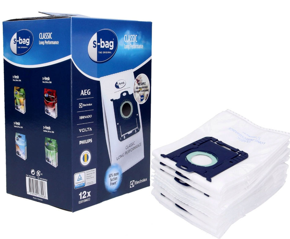 Мешки S-bag 12 шт для пылесоса Electrolux E201S, E201B, Philips - фото 1 - id-p192695973
