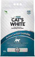 Наполнитель для туалета Cat's White С гранулами активного угля