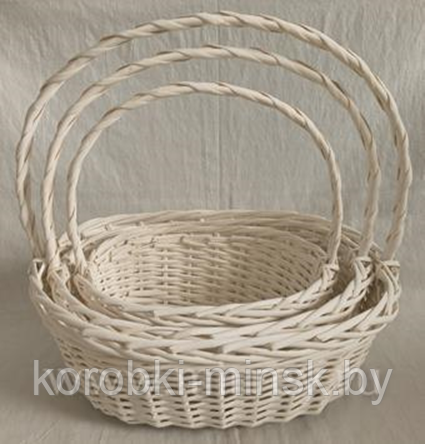 Плетеная корзина  (ива): 29*22*13*32CM, Белый