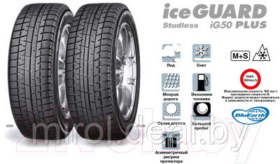 Зимняя шина Yokohama IceGUARD iG50 Plus 215/60R16 95Q - фото 4 - id-p225543953