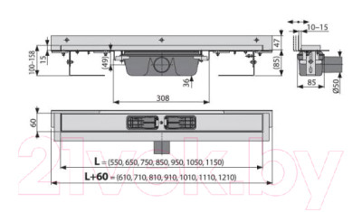 Трап для душа Alcadrain APZ4S-850 - фото 4 - id-p225543684