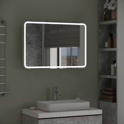 Шкаф с зеркалом для ванной Континент Tokio Led 90x53 - фото 7 - id-p225546829