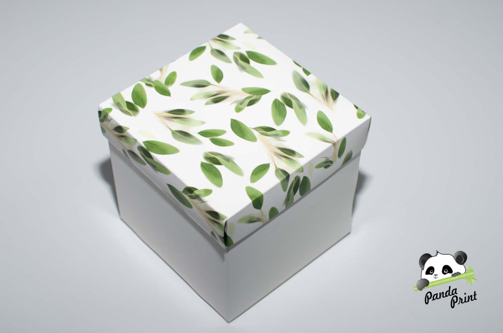 Коробка 150х150х150 Олива зеленая (белое дно)