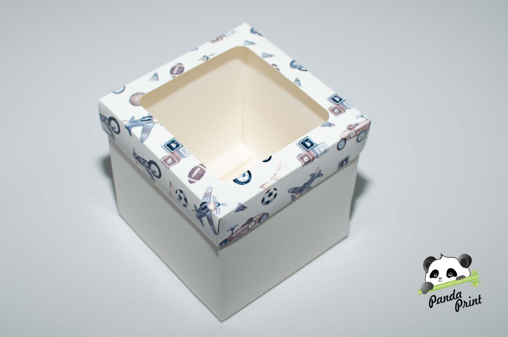 Коробка с прозрачным окном 150х150х150 Детские игрушки (белое дно) - фото 1 - id-p225555522