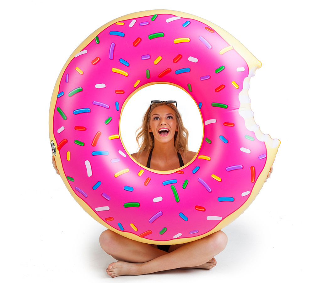 Надувной круг для плавания Пончик розовый, разные размеры! - фото 3 - id-p225556308