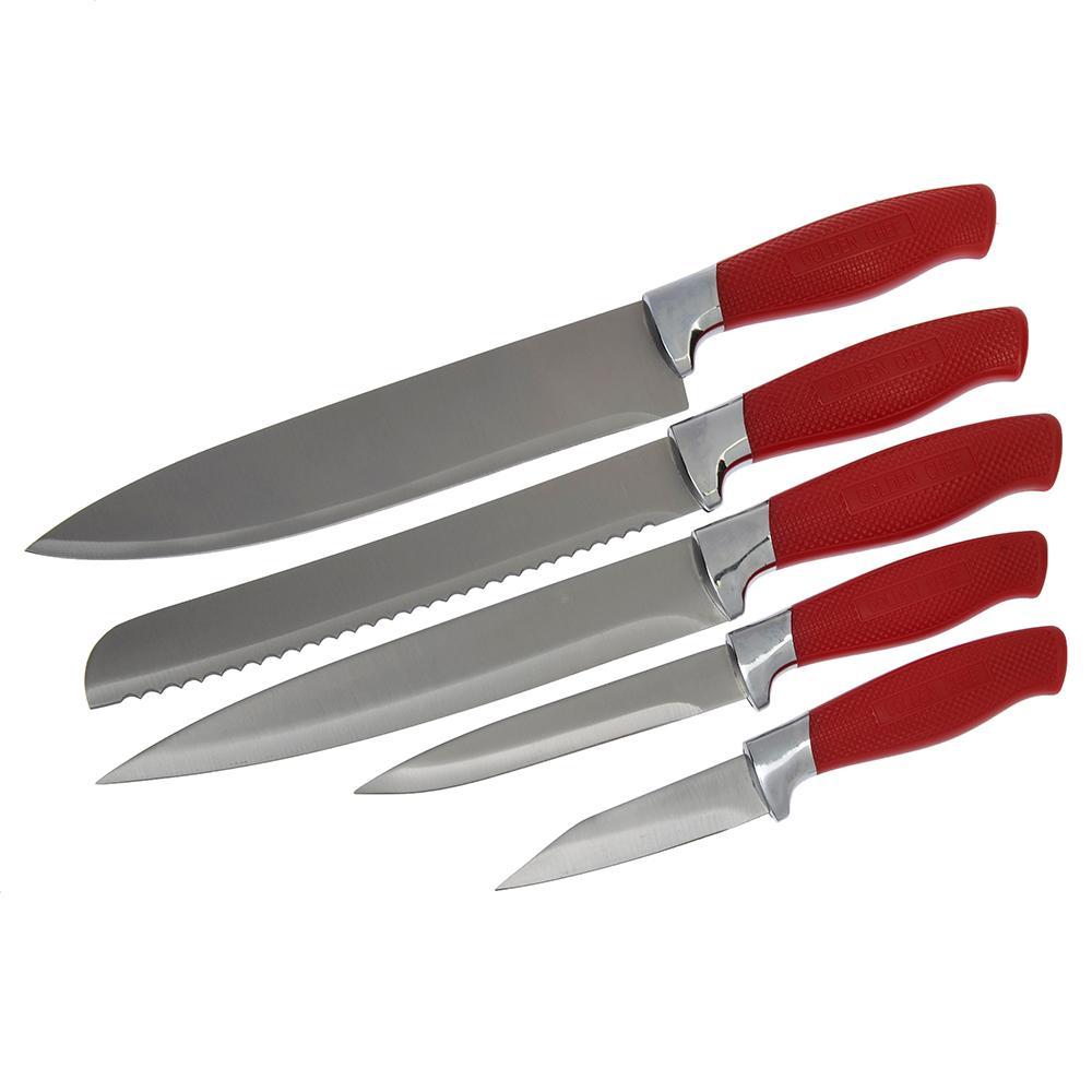 Набор кухонных ножей 6 штук на подставке - фото 3 - id-p225556443