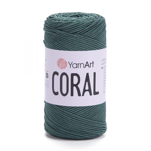 Шнур с хлопком ЯрнАрт Корал (Yarnart Coral) цвет 1913 зеленый