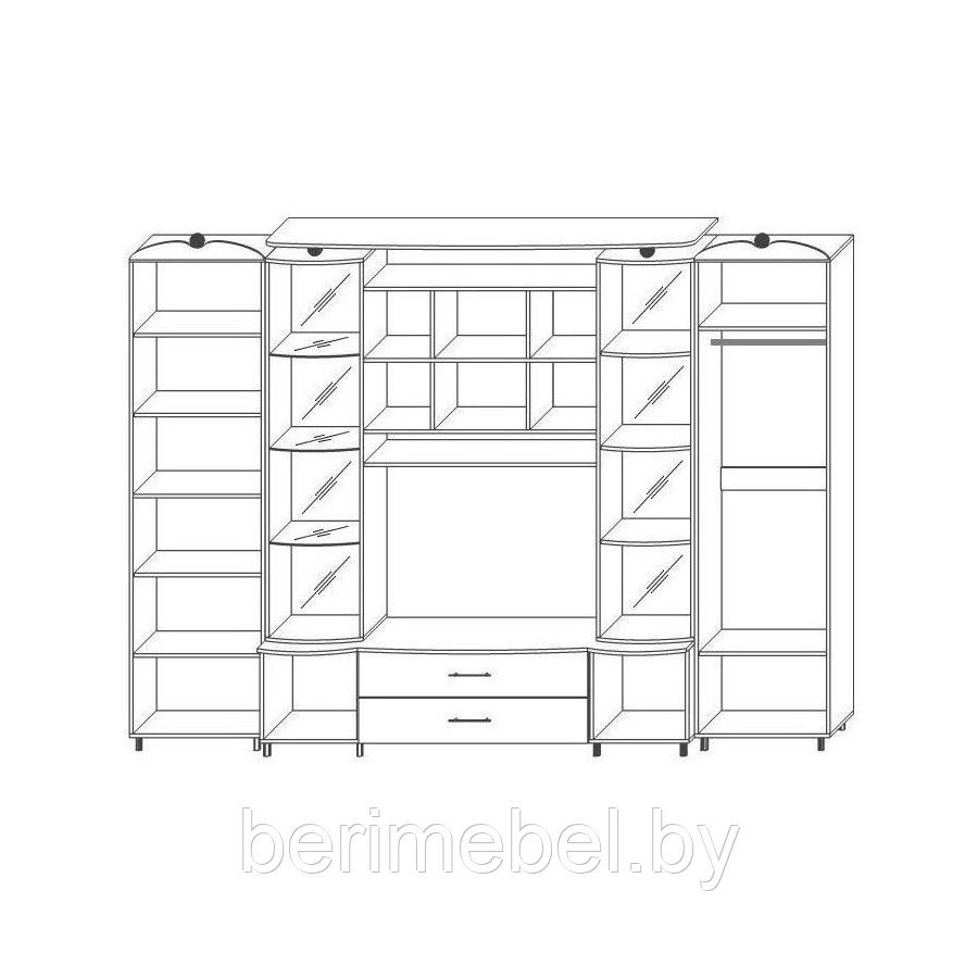 Набор корпусной мебели для гостиной «Орфей 6» КМК 0154 - фото 2 - id-p59651036