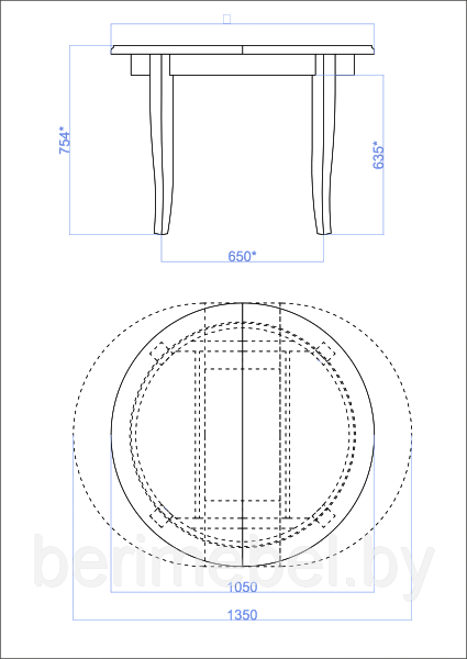 Стол обеденный "Фидес" раздвижной Мебель-Класс P-43 (дуб) - фото 2 - id-p204544257