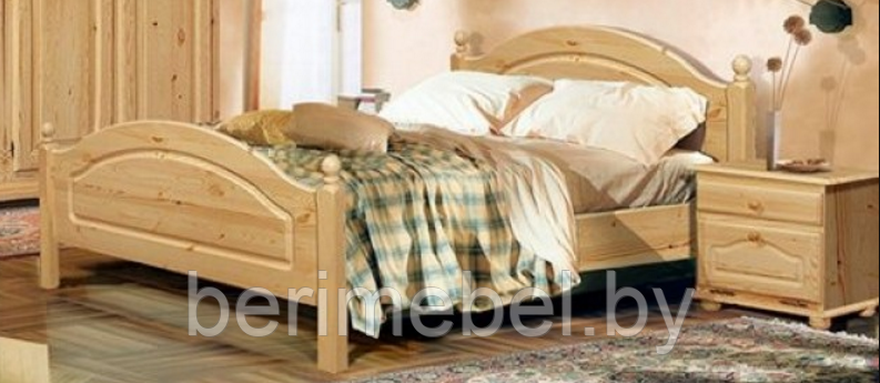 Кровать двуспальная «Лотос» (140х200) с ножной спинкой Б-1090-05 - фото 2 - id-p65578381