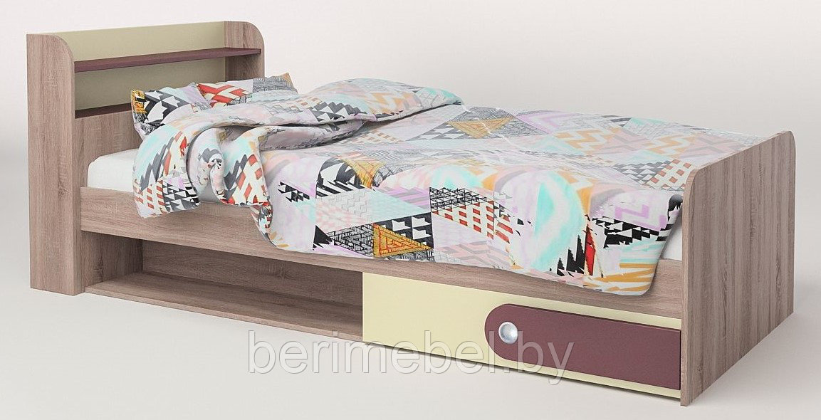 Кровать с ящиками «900 Лакки» (90 см) КМК 0522.5 - фото 1 - id-p70777212
