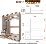 Шкаф-купе Сенатор ШК-11, ШК11-45 КОРТЕКС, фото 8