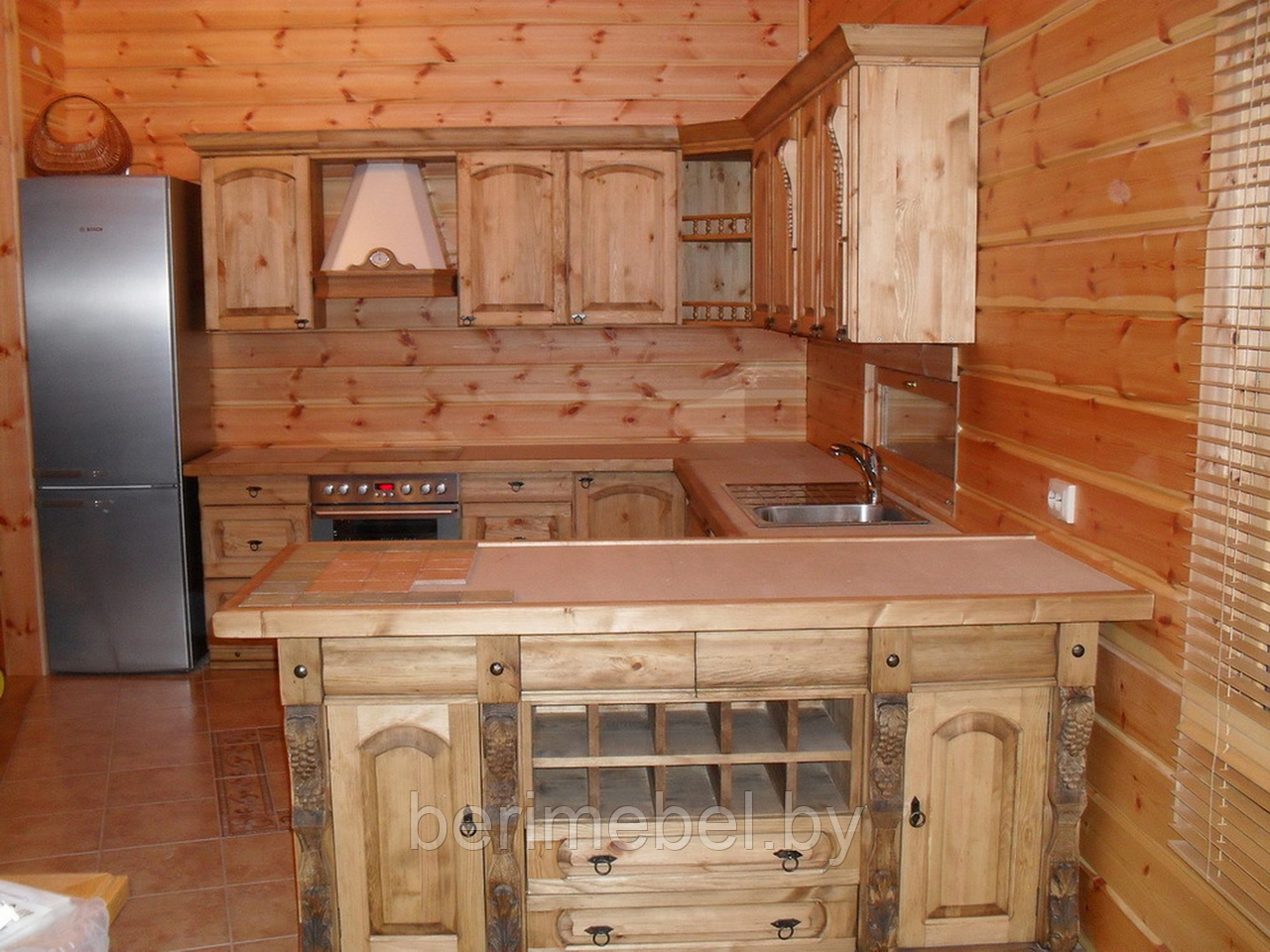 Мебель для кухни "Викинг GL" шкаф-стол в угол (990мм) №6 (с полкой) - фото 5 - id-p208866543