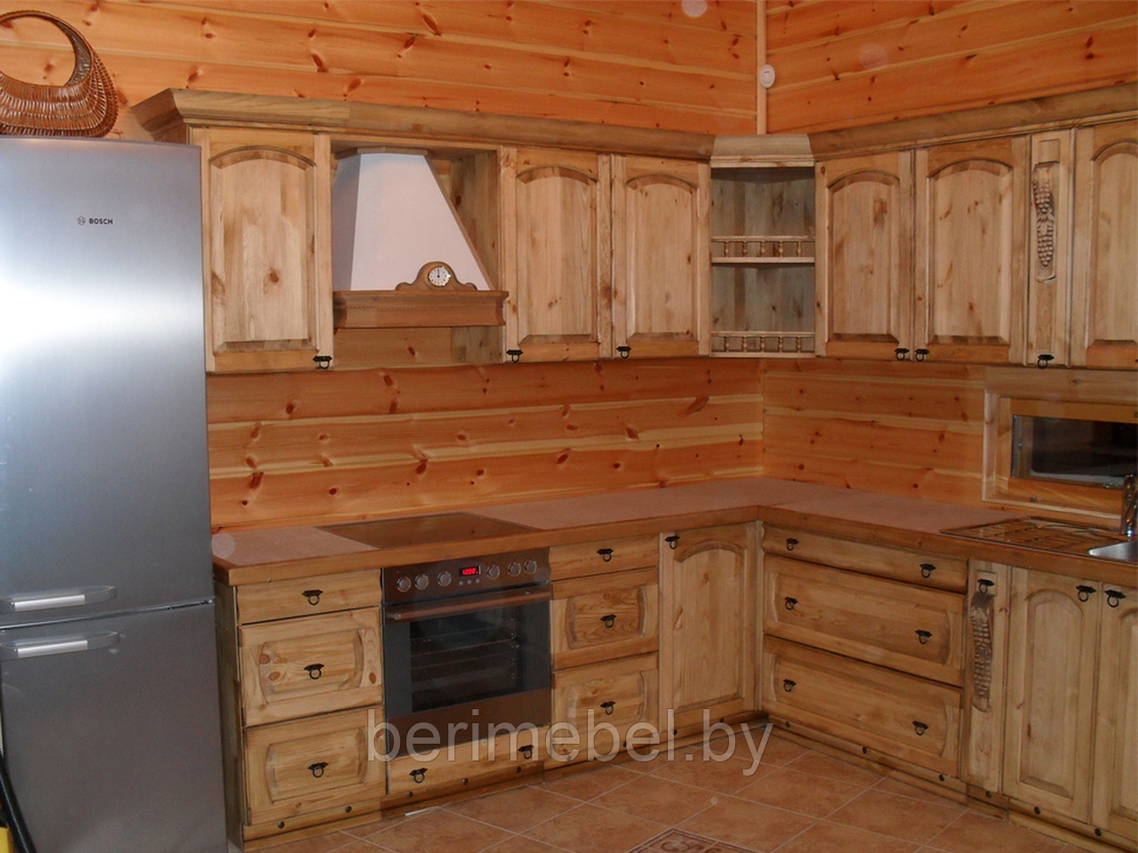 Мебель для кухни "Викинг GL" шкаф-стол в угол (990мм) №6 (с полкой) - фото 7 - id-p208866543