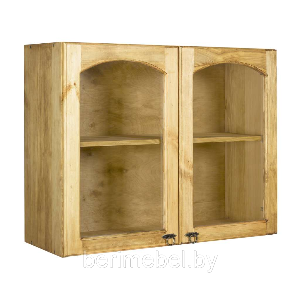 Мебель для кухни "Викинг GL" шкаф настенный с 2-мя дверями с полкой (двери стекло) (800мм) №32