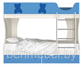 Кровать двухъярусная "Мишутка" СН-108.01 (Синий) Артём-Мебель