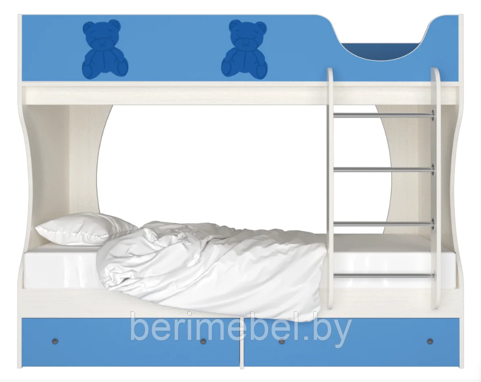 Кровать двухъярусная "Мишутка" СН-108.01 (Синий) Артём-Мебель - фото 1 - id-p116890043