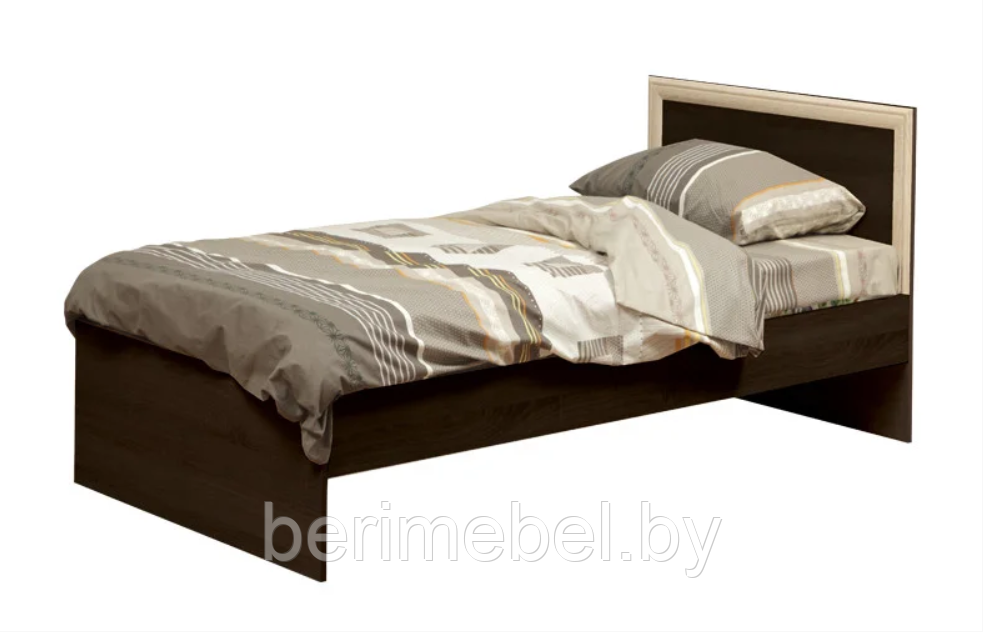 Кровать "Фриз" 90 см 21.55 (венге/дуб линдберг) Олмеко - фото 1 - id-p117061916