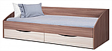 Кровать одинарная "Фея - 3" (симметричная) (900х2000) (дуб беленый / венге) Олмеко, фото 2