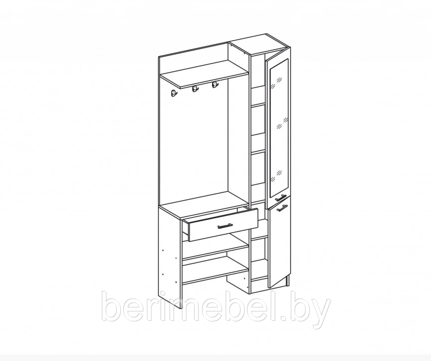 Прихожая "Виола-1" (венге/дуб линдберг) Олмеко - фото 3 - id-p118954806