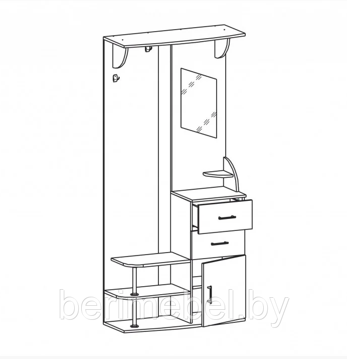 Прихожая "Виола-2" (венге/дуб линдберг) Олмеко - фото 3 - id-p118955368