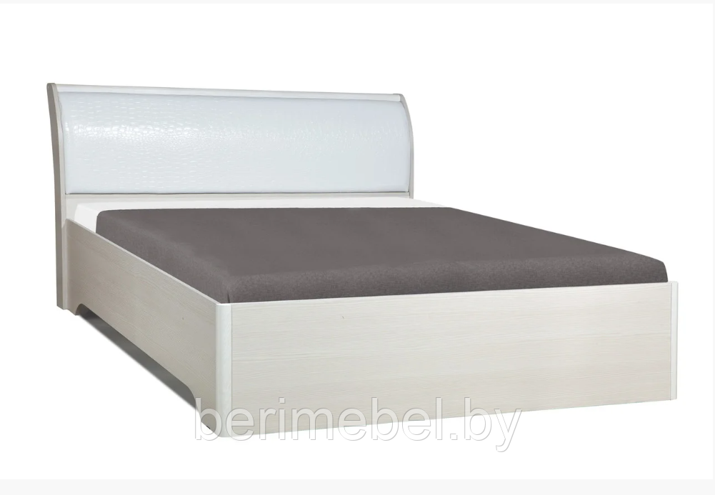 Кровать "Мона" двуспальная с настилом 1.6м (белая) Олмеко - фото 1 - id-p122581973