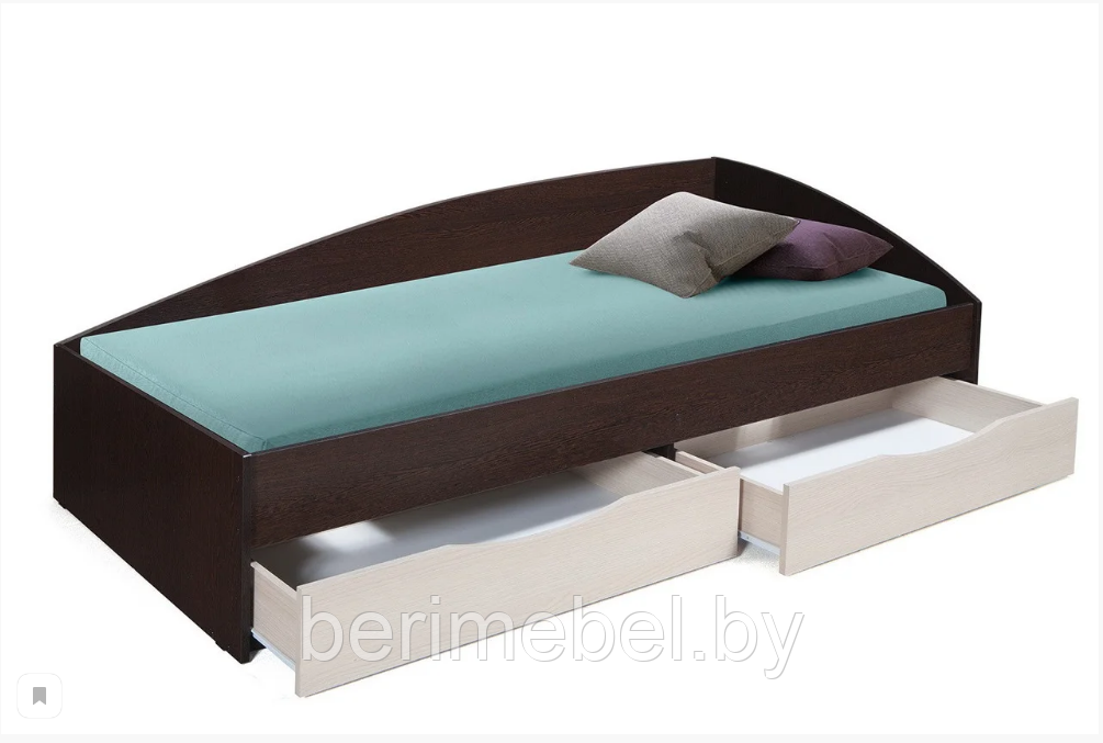 Кровать одинарная "Фея - 3" (асимметричная) (1900х800) (белая) Олмеко - фото 4 - id-p125776569