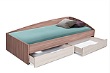 Кровать одинарная "Фея - 3" (асимметричная) (1900х800) (вудлайн кремовый/баклажан) Олмеко, фото 4