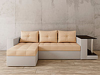 Угловой диван Константин со столом бежевая экокожа/белая экокожа