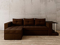 Угловой диван Константин со столом коричневая рогожка