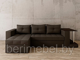 Угловой диван Константин со столом тёмно-серая рогожка