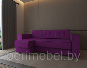 Угловой диван Орландо фиолетовый вельвет