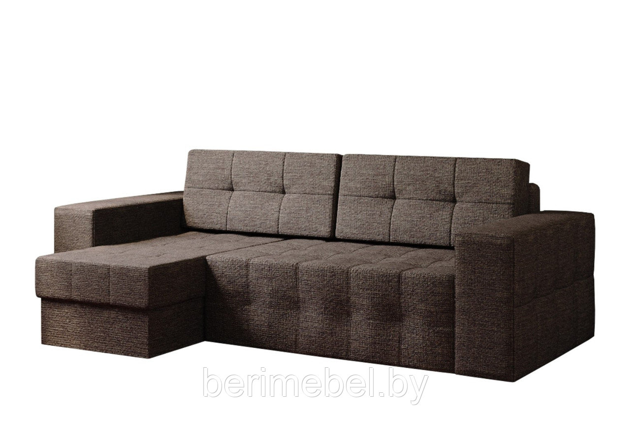 Угловой диван Питсбург коричневая рогожка - фото 1 - id-p149262358