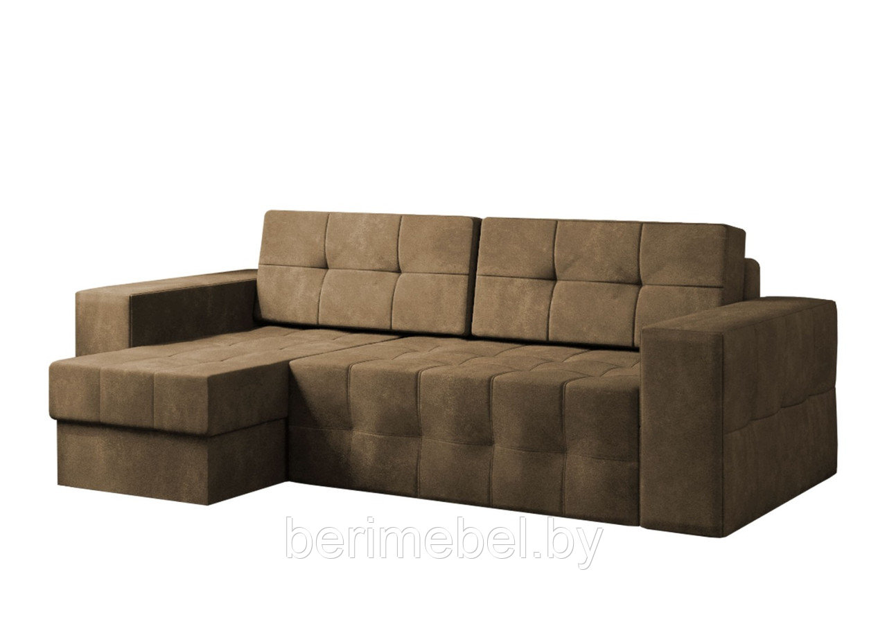 Угловой диван Питсбург коричневый вельвет - фото 1 - id-p149262359