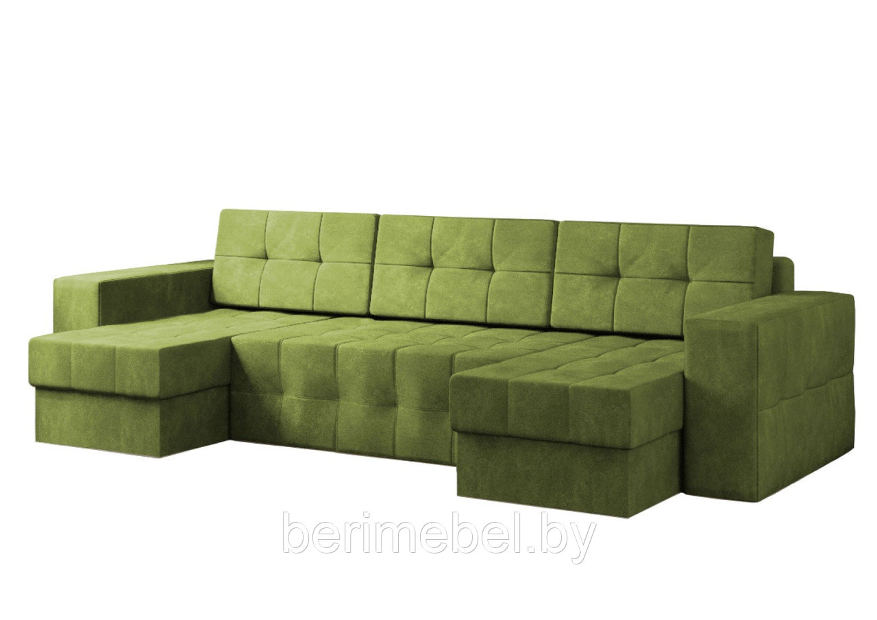 П-Образный диван Питсбург зеленый вельвет - фото 1 - id-p149262367