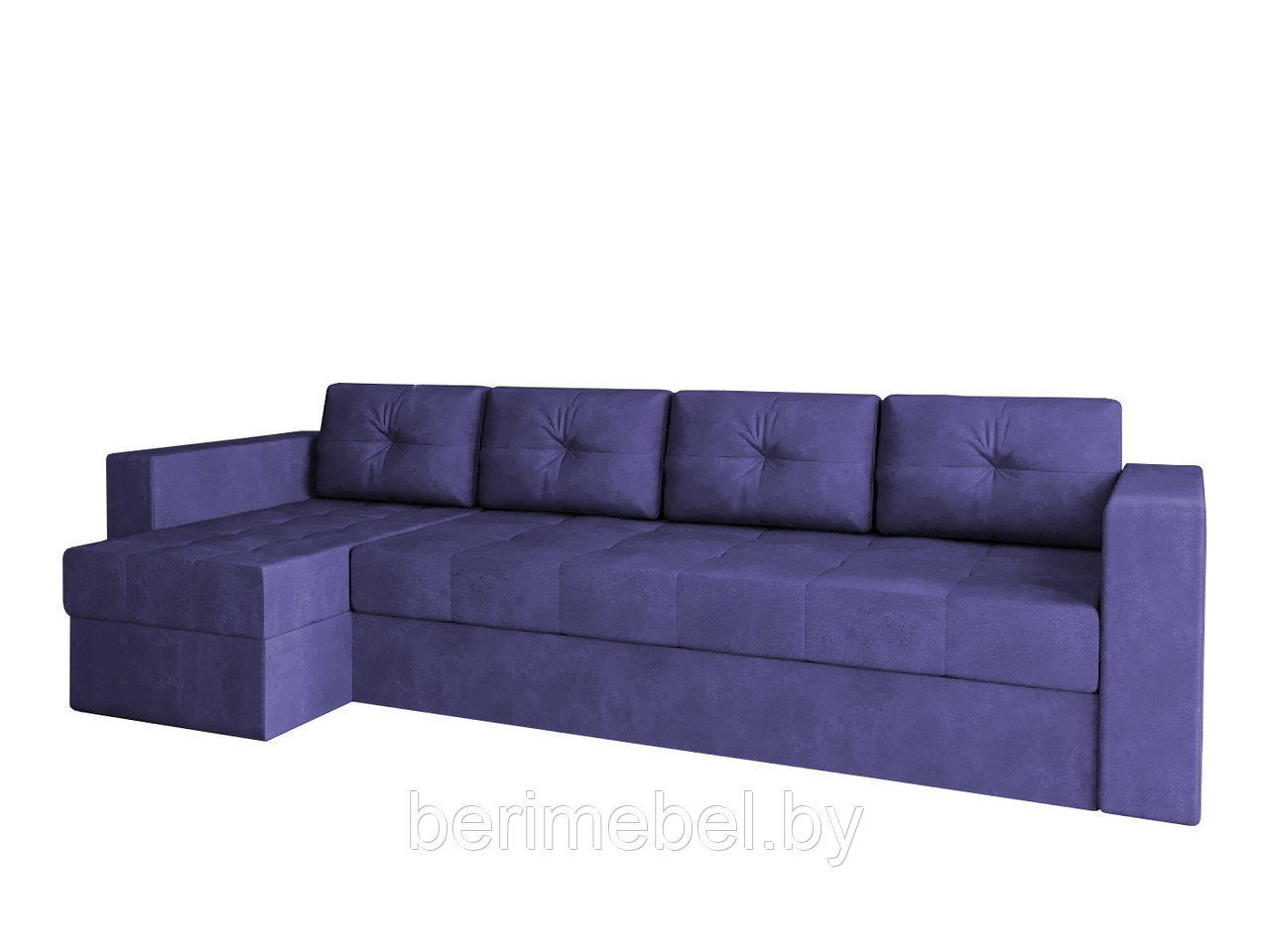 Угловой диван Константин макси фиолетовый вельвет