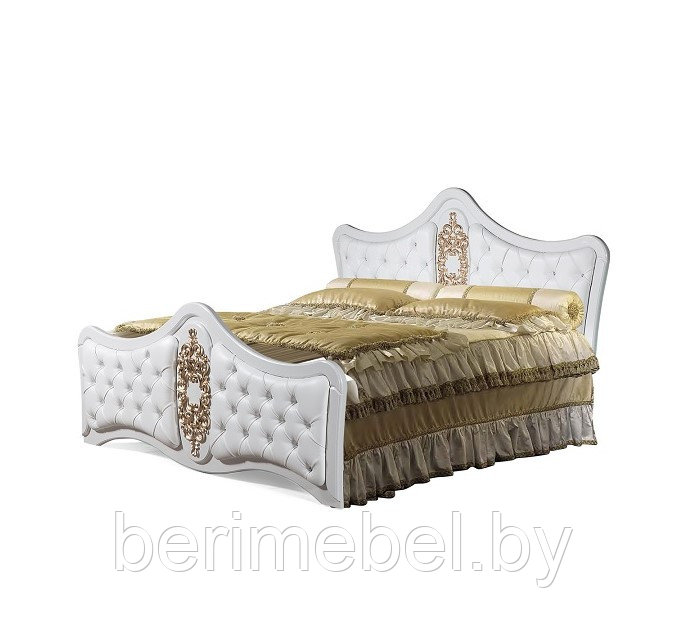 Двуспальная кровать Искушение 1 КМК 0646 (белый/золото) - фото 1 - id-p168125502
