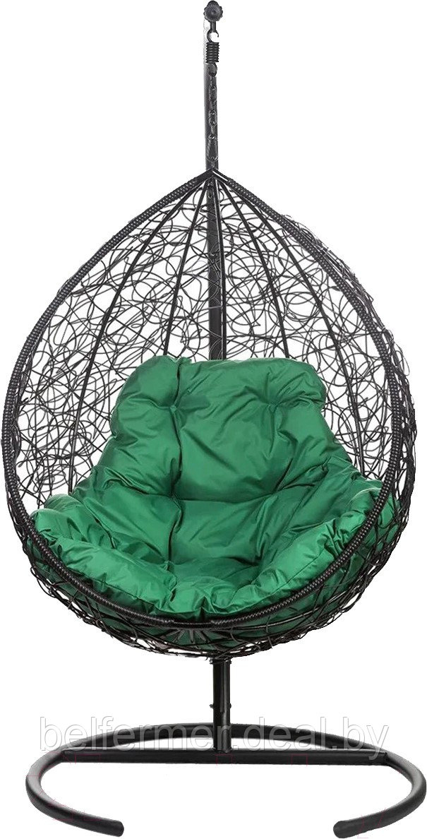Кресло подвесное BiGarden Tropica Black (зеленая подушка) - фото 2 - id-p225567784