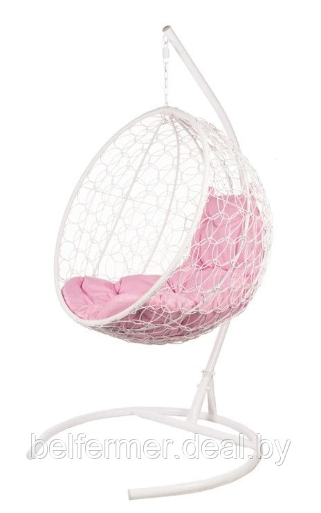Кресло подвесное BiGarden Kokos White (розовая подушка) - фото 1 - id-p225567788