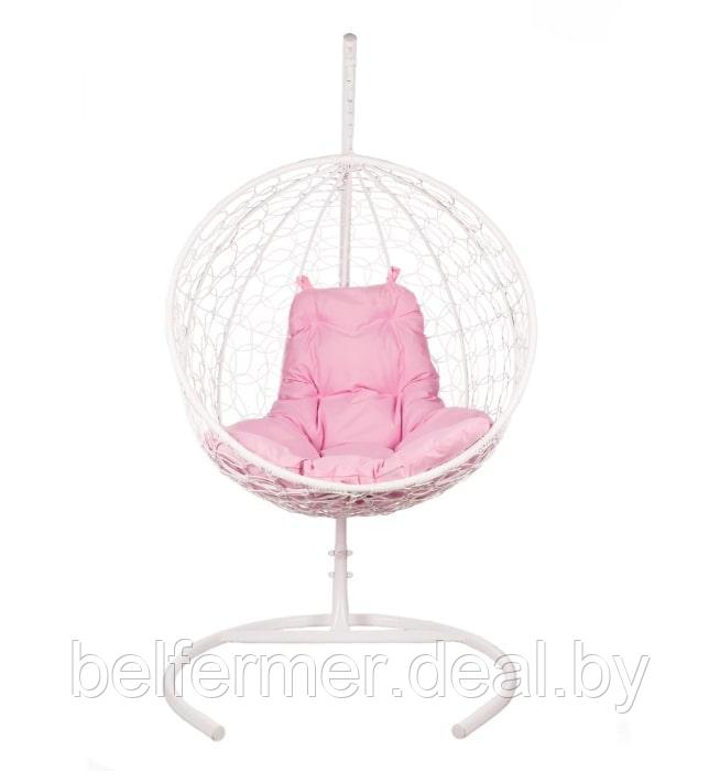 Кресло подвесное BiGarden Kokos White (розовая подушка) - фото 2 - id-p225567788